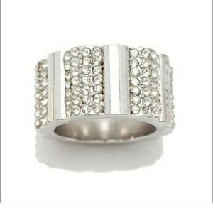 T&J Designs Jewelry - 18k White Gold and Crystal Pave Scallop Ring T&J Designs Jewelry - 18k White Gold and Crystal Pave Scallop Ring